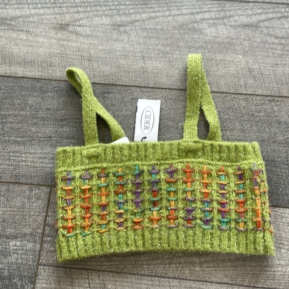 Cider Size Small Green Crochet Crop Top New With Tags - Picture 6 of 8
